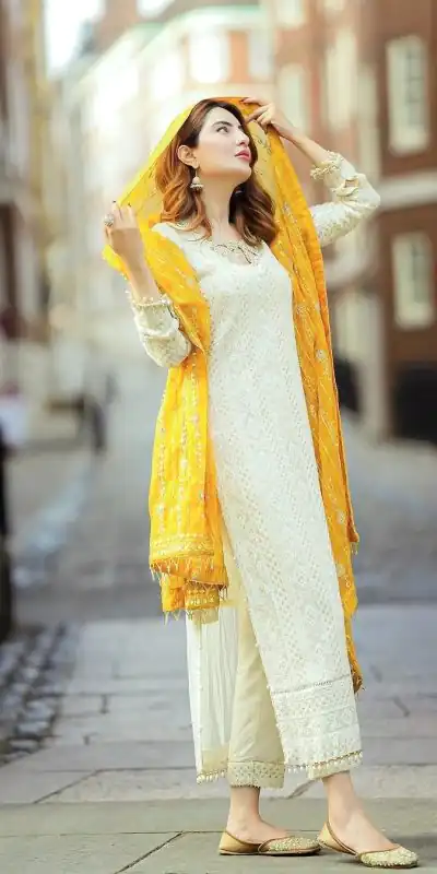 AD 146 White Color Faux Georgette Embroidery Sequence Work Kurti Casual, Party, Festive, Events Etc. Expected Delivery 4-6 Working Days @2299/- | Bollywood Kurti, Creative Kurtis, Designer Kurti, Kurti, Party Wear Kurti, Selfie Kurti