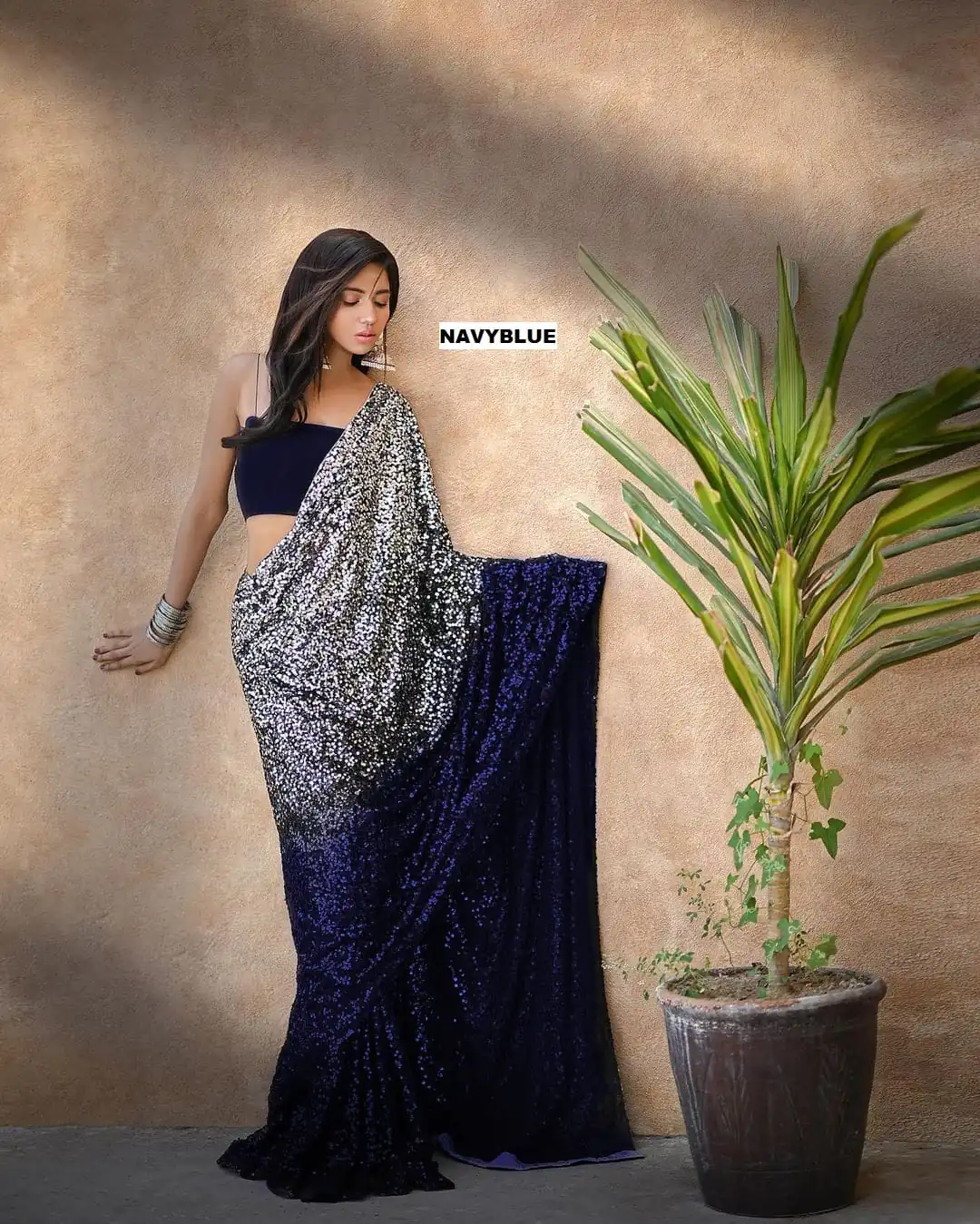 DF 3367 Navy Blue Color Heavy 60 Gram Georgette Sequins Work Saree Casual, Party Wear, Wedding, Events Etc Expected.4-6 Working Days 1750/- | Embroidered Sarees, Bollywood Sarees, Creative Sarees, Designer Sarees, Ethnic Saree, Modern Digital sarees, Party Wear Sarees, Sarees