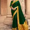 Exemplary Dark Green Color Georgette Beautiful Lace Saree