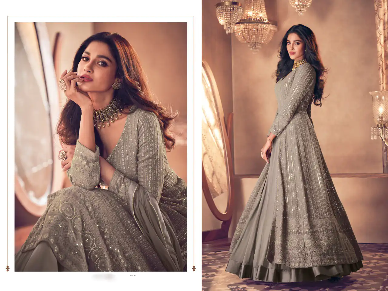 FC:-122 Grey color heavy Georgette with Embroidery And Santoon Work Classic Designer Suit Wedding,Party,Festive@2399/- Only | Anarkali Suits, Bollywood Anarkali, Creative-Anarkali, Designer Anarkali, Embroidered Anarkali, Party Wear Anarkali