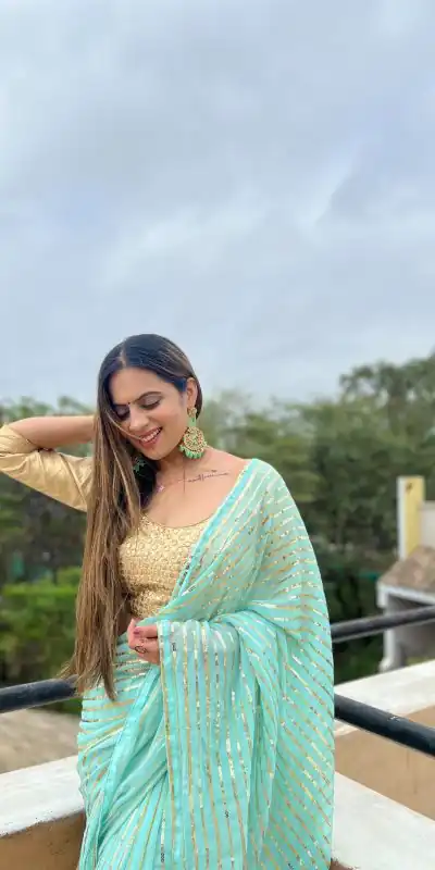 JR 582 Sky Blue Color Georgette Sequence Work Saree Casual, Party Wear, Wedding, Events Etc. Expected Delivery 4-6 Working Days @1599/- | Bollywood Sarees, Creative Sarees, Designer Sarees, Embroidered Sarees, Ethnic Saree, Modern Digital sarees, Party Wear Sarees, Sarees