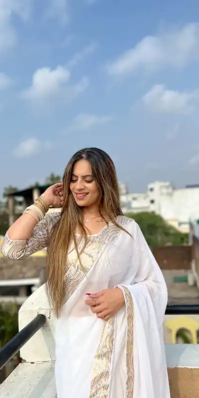 Jr 579 White Color Georgette Heavy Sequence Work Saree Casual, Party Wear, Wedding, Events Etc. Expected Delivery 4-6 Working Days 1549/- | Bollywood Sarees, Creative Sarees, Designer Sarees, Embroidered Sarees, Ethnic Saree, Modern Digital sarees, Party Wear Sarees, Sarees