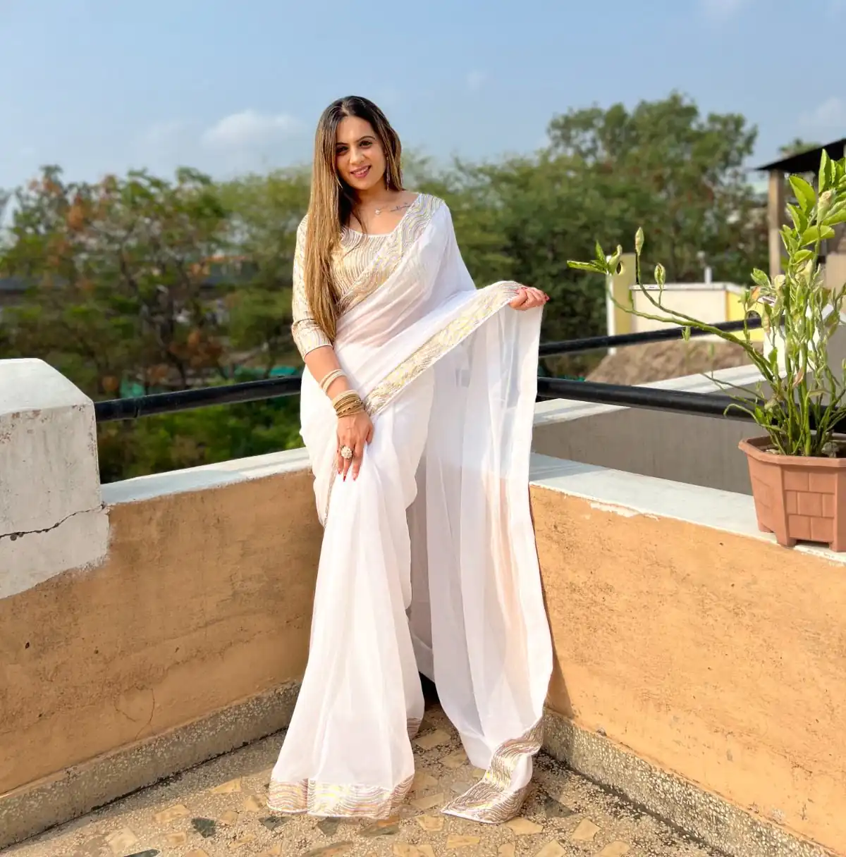 Jr 579 White Color Georgette Heavy Sequence Work Saree Casual, Party Wear, Wedding, Events Etc. Expected Delivery 4-6 Working Days 1549/- | Bollywood Sarees, Creative Sarees, Designer Sarees, Embroidered Sarees, Ethnic Saree, Modern Digital sarees, Party Wear Sarees, Sarees