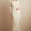 JR 602 White Color Georgette Embroidery Sequence Work Saree Casual, Party Wear, Wedding, Events Etc. Expected Delivery 4-6 Working Days @1649/- | Bollywood Sarees, Creative Sarees, Designer Sarees, Embroidered Sarees, Ethnic Saree, Modern Digital sarees, Party Wear Sarees, Sarees