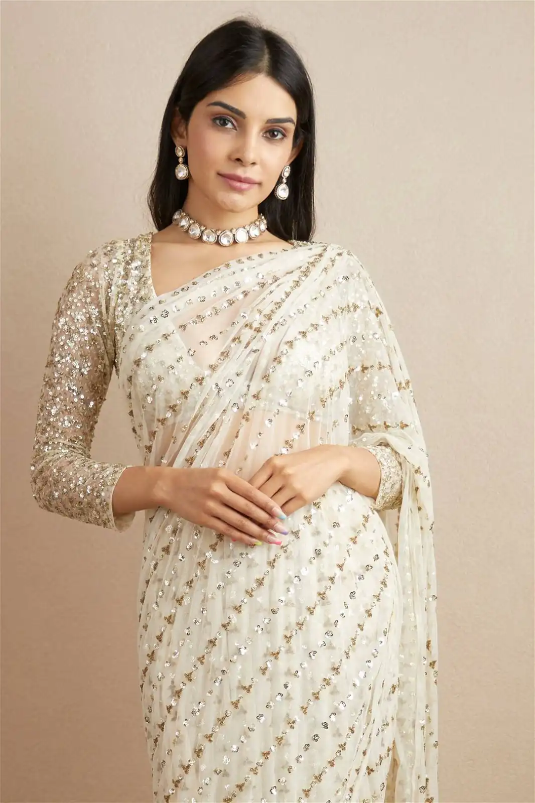 JR 602 White Color Georgette Embroidery Sequence Work Saree Casual, Party Wear, Wedding, Events Etc. Expected Delivery 4-6 Working Days @1649/- | Bollywood Sarees, Creative Sarees, Designer Sarees, Embroidered Sarees, Ethnic Saree, Modern Digital sarees, Party Wear Sarees, Sarees