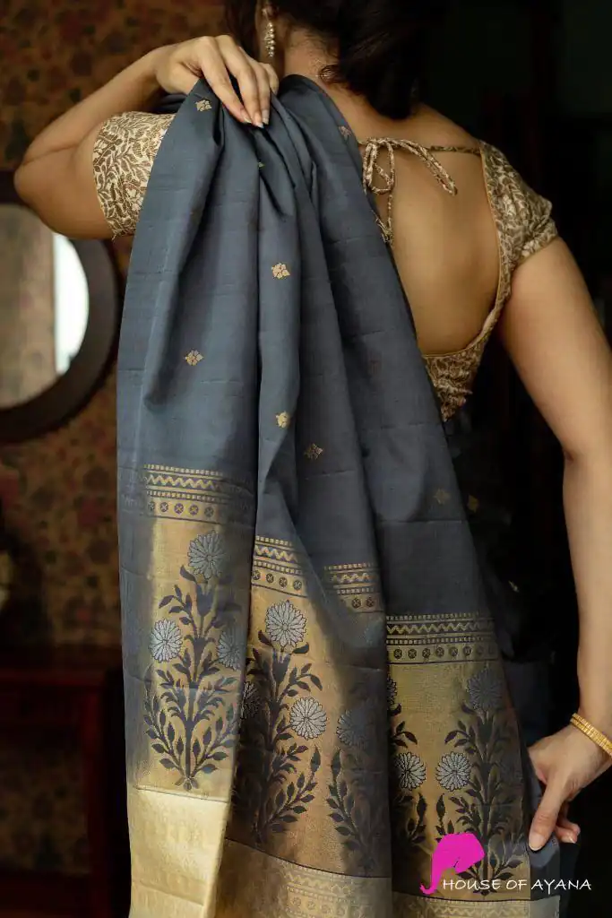 KP 2066 Grey Color Lichi Silk Jacquard Work Fancy Saree Casual, Party Wear, Wedding, Events Etc. Expected Delivery 4-6 Working Days @1399/- | Bollywood Sarees, Creative Sarees, Designer Sarees, Embroidered Sarees, Ethnic Saree, Modern Digital sarees, Party Wear Sarees, Sarees