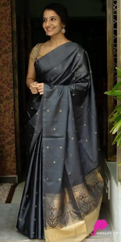 KP 2066 Grey Color Lichi Silk Jacquard Work Fancy Saree Casual, Party Wear, Wedding, Events Etc. Expected Delivery 4-6 Working Days @1399/- | Bollywood Sarees, Creative Sarees, Designer Sarees, Embroidered Sarees, Ethnic Saree, Modern Digital sarees, Party Wear Sarees, Sarees
