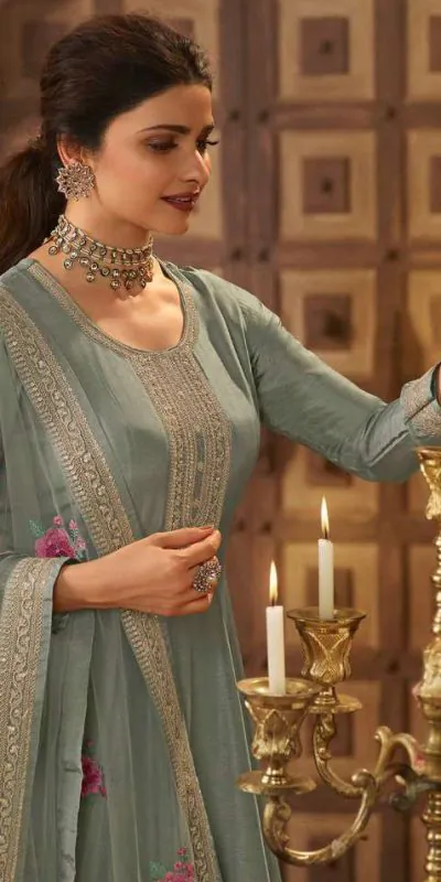 FC Noor Grey Gown Dola Silk Embroidery Sequence Work Anarkali Suit Wedding, Party, Festive events, etc. Expected Delivery 4-6 Working Days @2399/- Only | Anarkali Suits, Bollywood Anarkali, Creative-Anarkali, Designer Anarkali, Embroidered Anarkali, Party Wear Anarkali