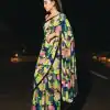 DF 3402 Karishma kapoor Multi Color Georgette Embroidery Sequins Saree Casual, Party Wear, Wedding, Events Etc Delivery .4-6 Working Days 1999/- | Bollywood Sarees, Creative Sarees, Designer Sarees, Embroidered Sarees, Ethnic Saree, Modern Digital sarees, Party Wear Sarees, Sarees