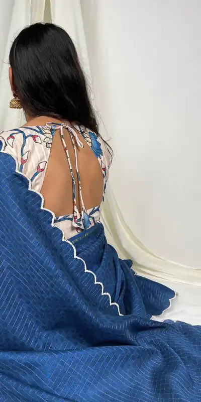 YNF 7706 Blue :Saree Fabric Gadhawal Chex :Saree Work :Arca Work Blouse Fabric : Linan patta silk Party wear Designer Saree @1349 | Bollywood Sarees, Creative Sarees, Designer Sarees, Modern Digital sarees, Party Wear Sarees, Sarees