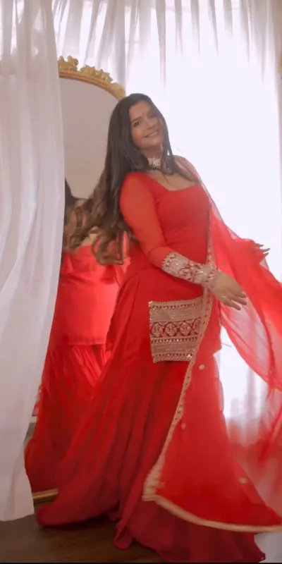 RTC 5662 Red Color Faux Georgette thread Sequence Work Sharara Suit Casual, Wedding, Party, Festive, Events Etc. Expected Delivery 4-6 Working Days @1949/- | Casual Suits, Jump Suits, Creative suits, Designer Suits, Palazzo Suits, Party Wear Suits, Patiala Suits, Salwar suit, Straight Suits