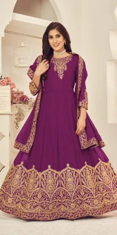 DS 1123 Purple color Georgette Cording Stone Work Anarkali Suit Wedding, Party, Festive, Events Etc. Expected Delivery 4-6 Working Days @2199/- | Anarkali Suits, Bollywood Anarkali, Creative-Anarkali, Designer Anarkali, Embroidered Anarkali, Party Wear Anarkali
