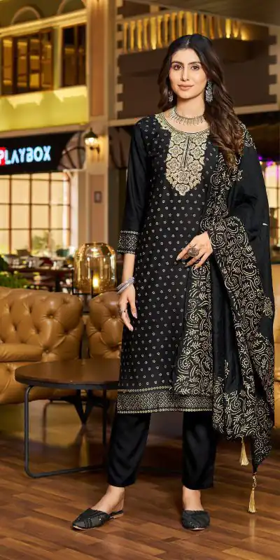 INLI Jasmin 3 Black Color Rayon Embroidery Work Printed Kurti Casual, Wedding, Party, Festive, Events Etc. Expected Delivery 4-6 Days @1849/- | Bollywood Kurti, Creative Kurtis, Designer Kurti, Kurti, Party Wear Kurti, Selfie Kurti