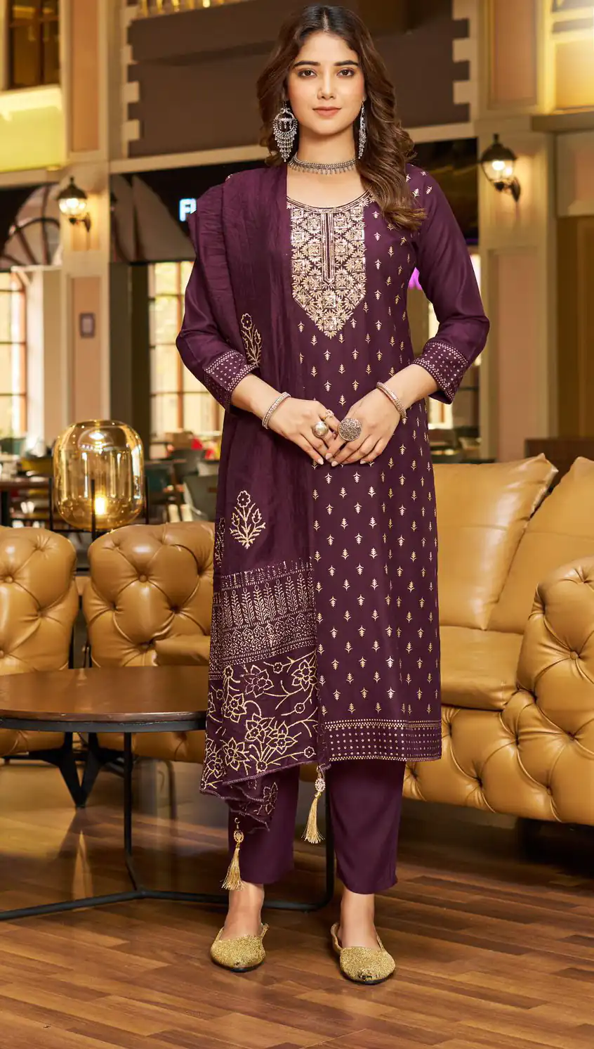 INLI Jasmin 3 Purple Color Rayon Embroidery Work Printed Kurti Casual, Wedding, Party, Festive, Events Etc. Expected Delivery 4-6 Days @1849/- | Bollywood Kurti, Creative Kurtis, Designer Kurti, Kurti, Party Wear Kurti, Selfie Kurti