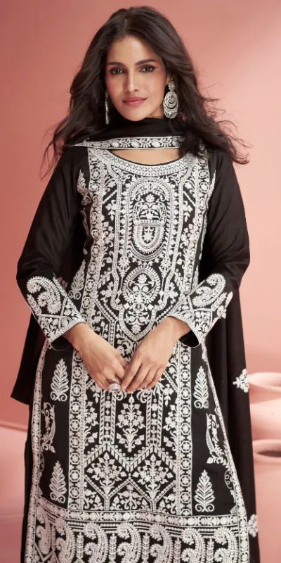 Ashirwad 9904  Black Color heavy sequence Embroidery work Salwar Suit , Wedding, Party, Festive, Events Etc. Expected Delivery 4-6 Working Days @2999/- | Jump Suits, Casual Suits, Creative suits, Designer Suits, Palazzo Suits, Party Wear Suits, Patiala Suits, Salwar suit, Straight Suits