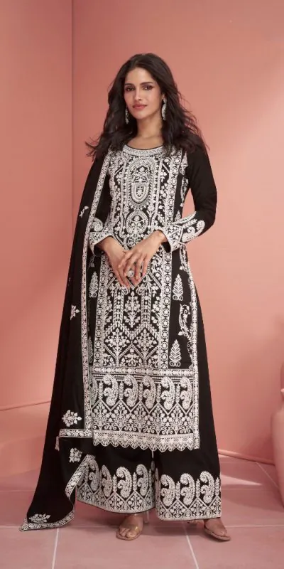 Ashirwad 9904  Black Color heavy sequence Embroidery work Salwar Suit , Wedding, Party, Festive, Events Etc. Expected Delivery 4-6 Working Days @2999/- | Jump Suits, Casual Suits, Creative suits, Designer Suits, Palazzo Suits, Party Wear Suits, Patiala Suits, Salwar suit, Straight Suits
