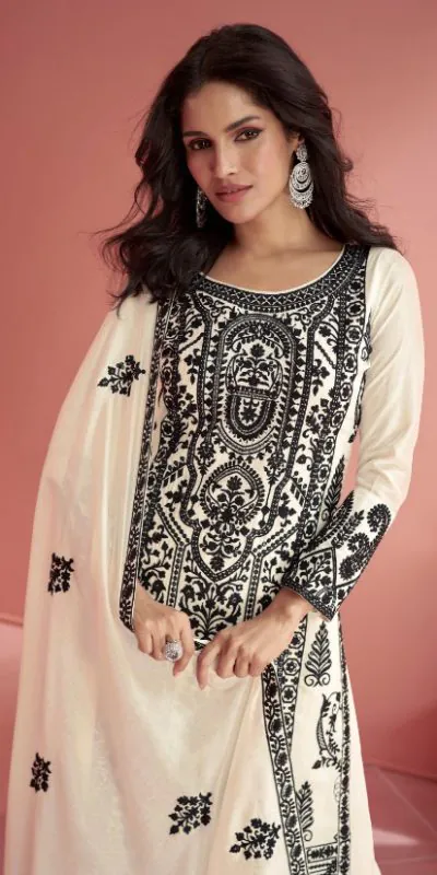 Ashirwad 9903  White Color heavy sequence Embroidery work Salwar Suit , Wedding, Party, Festive, Events Etc. Expected Delivery 4-6 Working Days @2999/- | Jump Suits, Casual Suits, Creative suits, Designer Suits, Palazzo Suits, Party Wear Suits, Patiala Suits, Salwar suit, Straight Suits