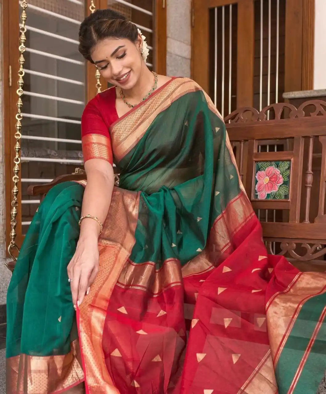 DDF Triveni Green  Color Banarasi Soft Silk Ordinary Design Saree Casual, Party Wear, Wedding, Events, Etc. Expected Delivery 4-6 Working Days 1499/- | Bollywood Sarees, Creative Sarees, Designer Sarees, Embroidered Sarees, Ethnic Saree, Modern Digital sarees, Party Wear Sarees, Sarees