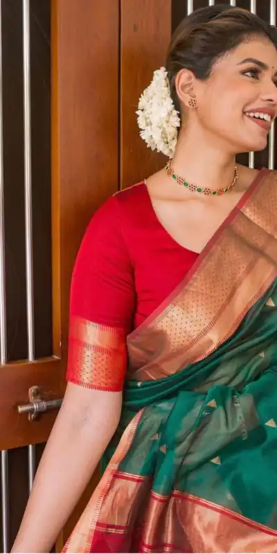 DDF Triveni Green Color Banarasi Soft Silk Ordinary Design Saree Casual, Party Wear, Wedding, Events, Etc. Expected Delivery 4-6 Working Days 1499/- | Bollywood Sarees, Creative Sarees, Designer Sarees, Embroidered Sarees, Ethnic Saree, Modern Digital sarees, Party Wear Sarees, Sarees