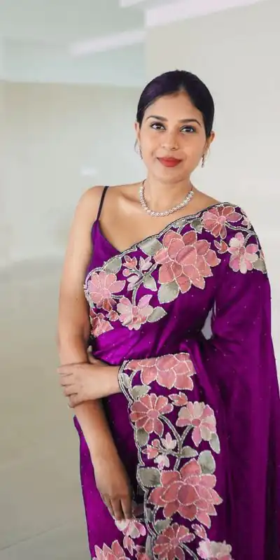 VVT 508 Purple Color Heavy Rangoli with Multi embroidery Saree Casual, Party Wear, Wedding, Events, Etc. Expected Delivery 4-6 Working Days 1999/- | Bollywood Sarees, Creative Sarees, Designer Sarees, Embroidered Sarees, Ethnic Saree, Modern Digital sarees, Party Wear Sarees, Sarees