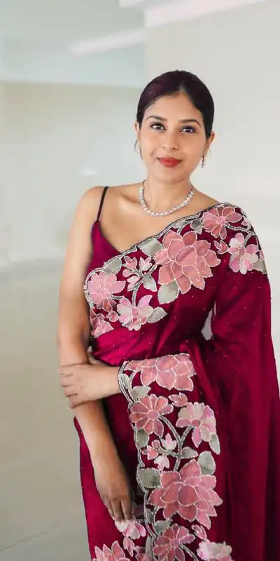 VVT 508 Wine Color Heavy Rangoli with Multi embroidery Saree Casual, Party Wear, Wedding, Events, Etc. Expected Delivery 4-6 Working Days 1999/- | Bollywood Sarees, Creative Sarees, Designer Sarees, Embroidered Sarees, Ethnic Saree, Modern Digital sarees, Party Wear Sarees, Sarees