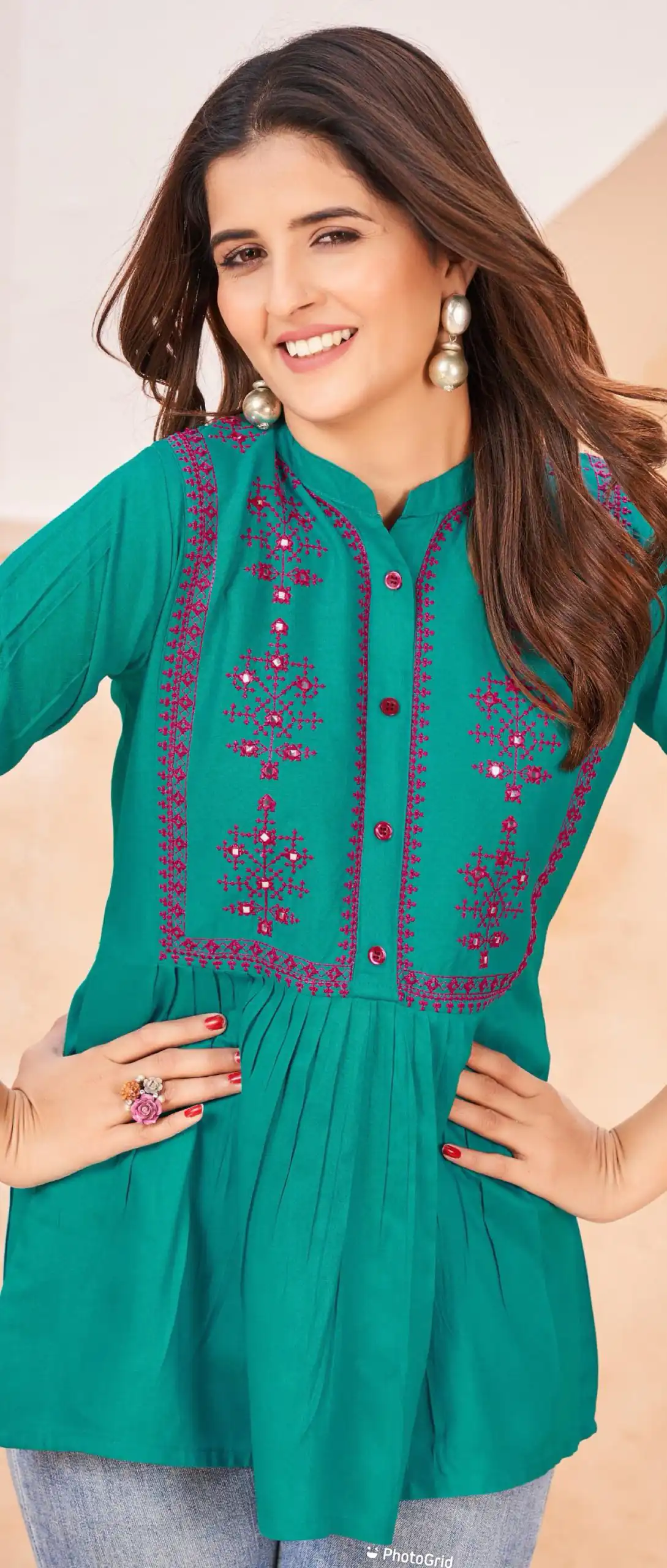 INLI Bubbly Peacock Green Color Heavy Rayon With Embroidery work Kurti Casual, Wedding, Party, Festive, Events Etc. Expected Delivery 4-6 Days @999/- | Bollywood Kurti, Creative Kurtis, Designer Kurti, Kurti, Party Wear Kurti, Selfie Kurti