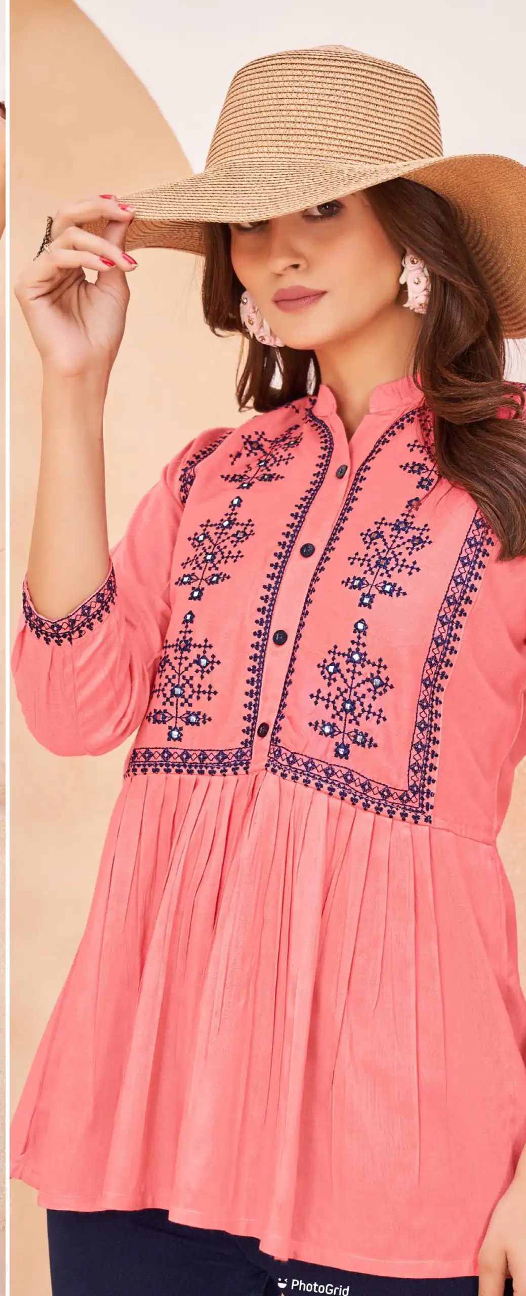 INLI Bubbly Pink Color Georgette Sequins Embroidery work Kurti Casual, Wedding, Party, Festive, Events Etc. Expected Delivery 4-6 Working Days @999/- | Bollywood Kurti, Creative Kurtis, Designer Kurti, Kurti, Party Wear Kurti, Selfie Kurti