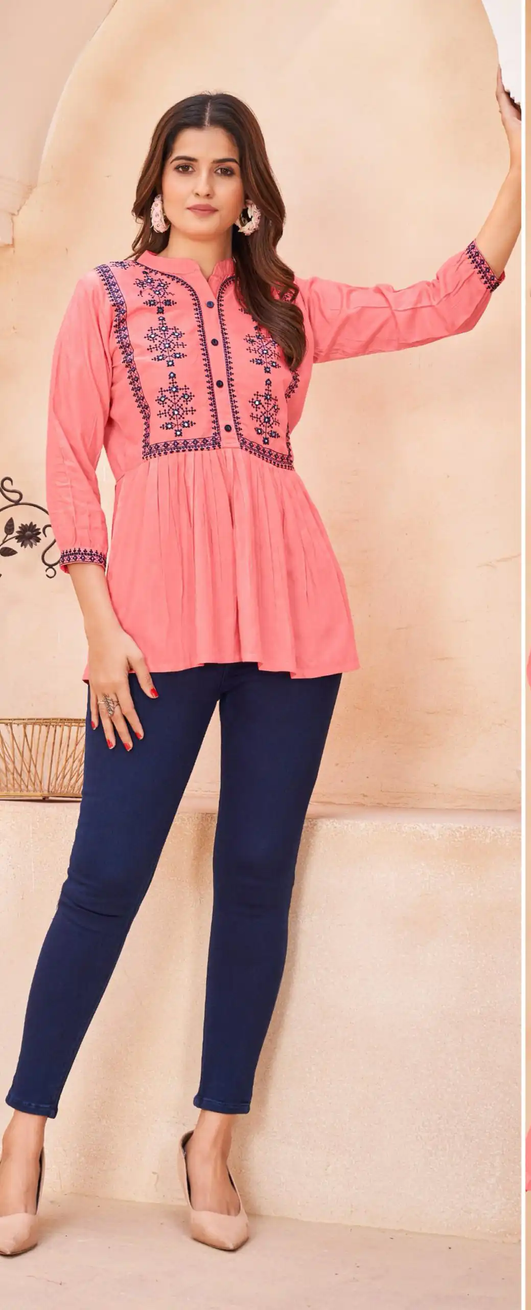 INLI Bubbly Pink Color Georgette Sequins Embroidery work Kurti Casual, Wedding, Party, Festive, Events Etc. Expected Delivery 4-6 Working Days @999/- | Bollywood Kurti, Creative Kurtis, Designer Kurti, Kurti, Party Wear Kurti, Selfie Kurti