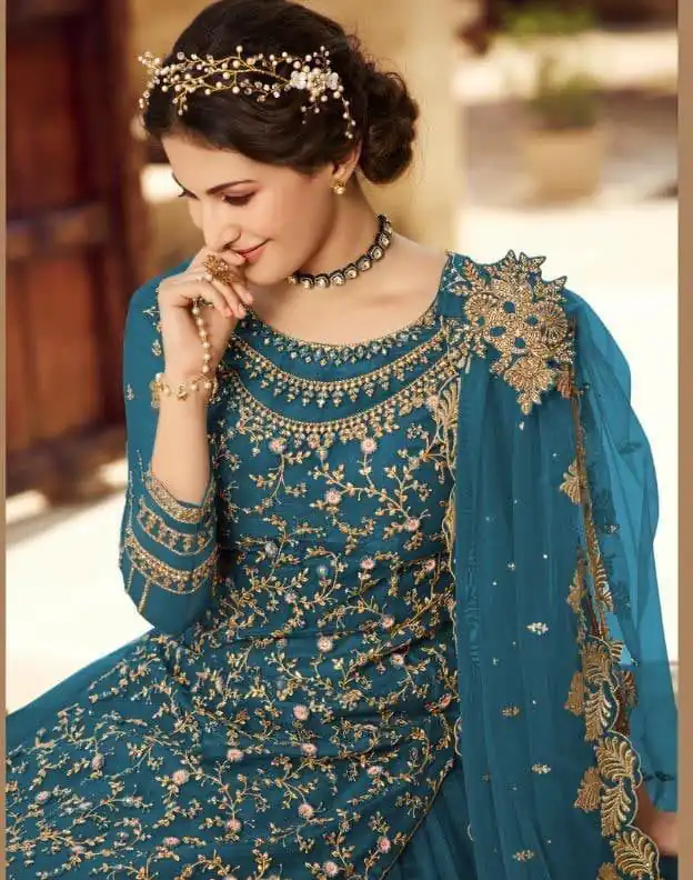 S 15030 Persian Blue Color Georgette Soft Net Sequence Embroidery Work Lehenga Choli Wedding, Party, Events Etc. Expected Delivery 4-6 Working Days @2299/- | Bollywood Lehenga, Creative Lehenga, Designer Lehenga, Embroidered Lehenga, Lehenga, Party Wear Lehenga