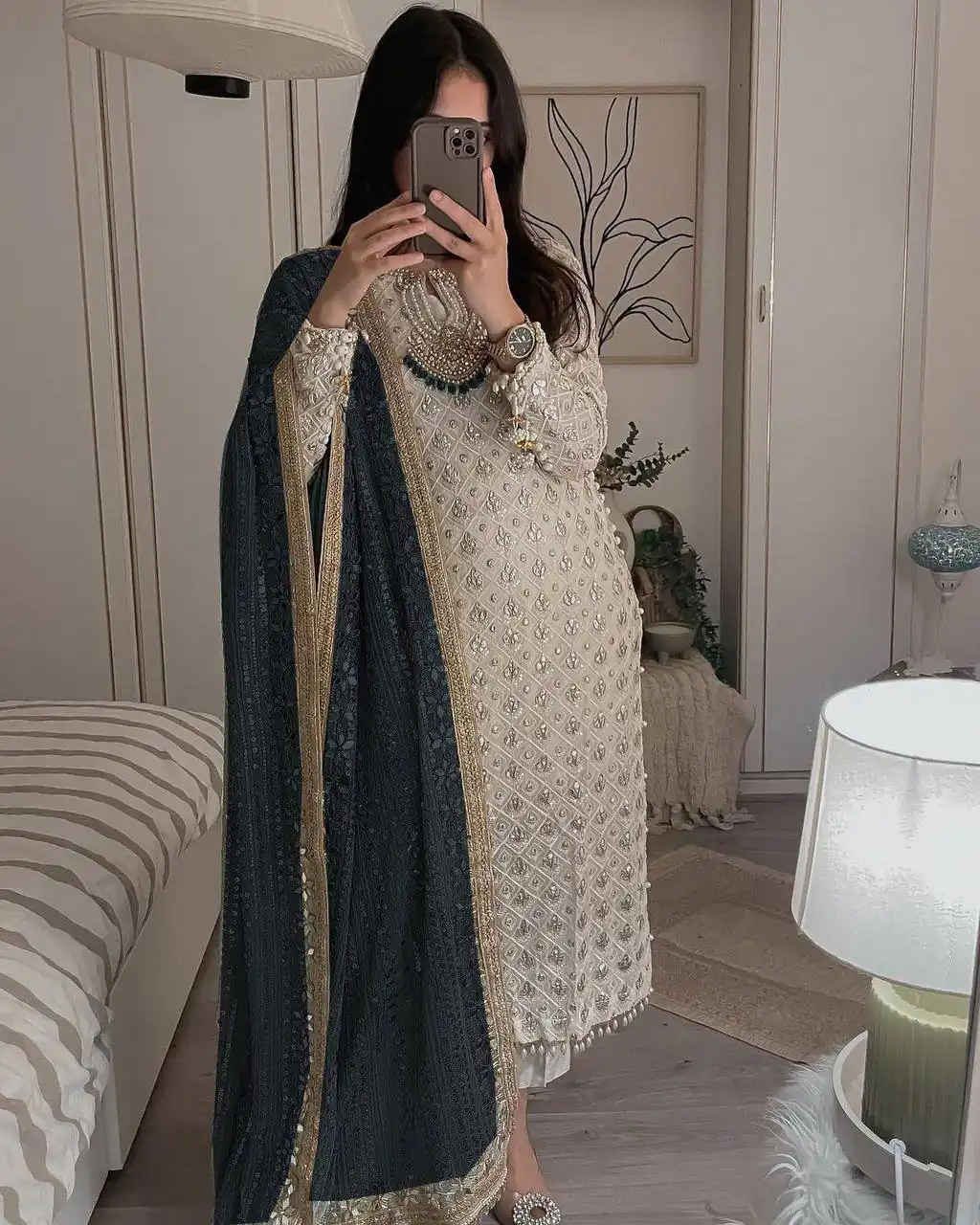 LG 1816 White Color Sequence Work Salwar Suit With Black Dupatta Casual, Wedding, Festive, Events Etc. Expected Delivery 4-6 Working Days @2349/- | Casual Suits, Creative suits, Designer Suits, Party Wear Suits, Patiala Suits, Salwar suit, Straight Suits