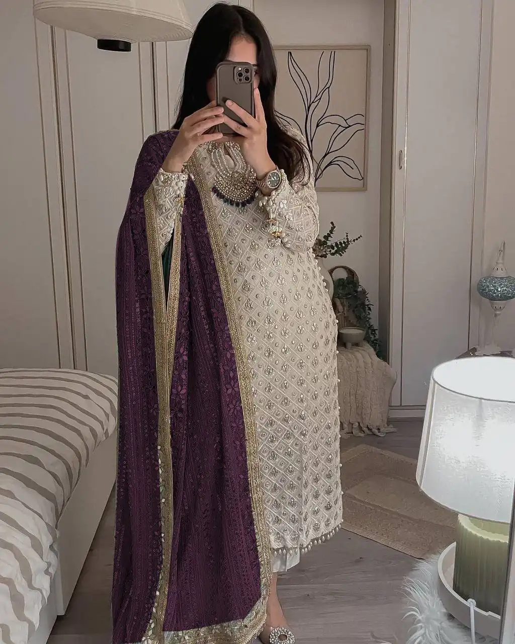 LG 1816 White Color Sequence Work Salwar Suit With Wine Dupatta Casual, Wedding, Festive, Events Etc. Expected Delivery 4-6 Working Days @2349/- | Casual Suits, Creative suits, Designer Suits, Party Wear Suits, Patiala Suits, Salwar suit, Straight Suits