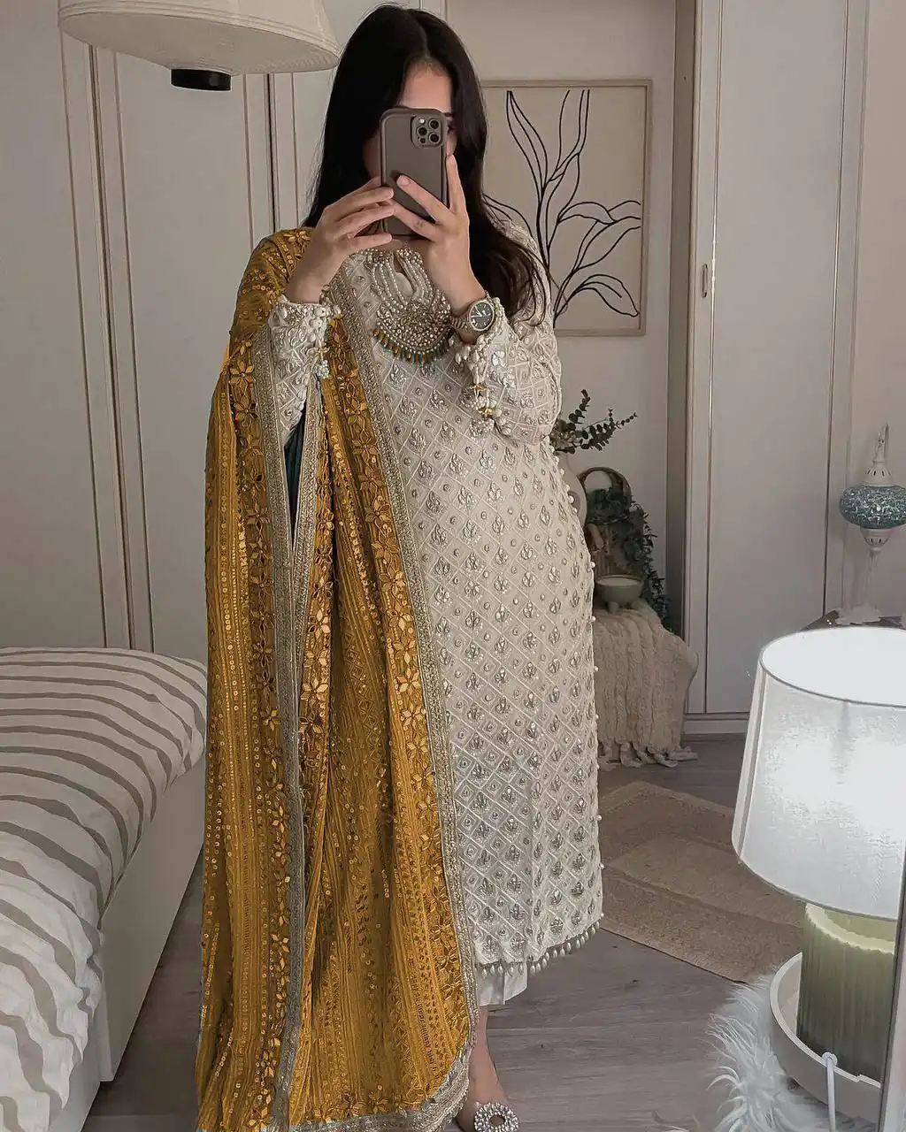 LG 1816 White Color Sequence Work Salwar Suit With Green Dupatta Casual, Wedding, Festive, Events Etc. Expected Delivery 4-6 Working Days @2349/- | Casual Suits, Creative suits, Designer Suits, Party Wear Suits, Patiala Suits, Salwar suit, Straight Suits