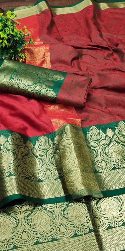 MB™️  3204 Red Color Pure Mercerized Cotton Silk Saree Casual, Wedding, Party Wear, Festival, Events, Etc. Expected Delivery 4-6 Working Days @1449/- | Bollywood Sarees, Creative Sarees, Designer Sarees, Embroidered Sarees, Ethnic Saree, Modern Digital sarees, Party Wear Sarees, Sarees