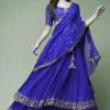 KF 1330 Royal Blue Lehenga : Georgette Blouse : Georgette Work : Sequence Embroidery Work With 2 Layer Ruffle Wedding, Party, Festive @2049/- Only | Bollywood Lehenga, Creative Lehenga, Designer Lehenga, Embroidered Lehenga, Lehenga, Party Wear Lehenga
