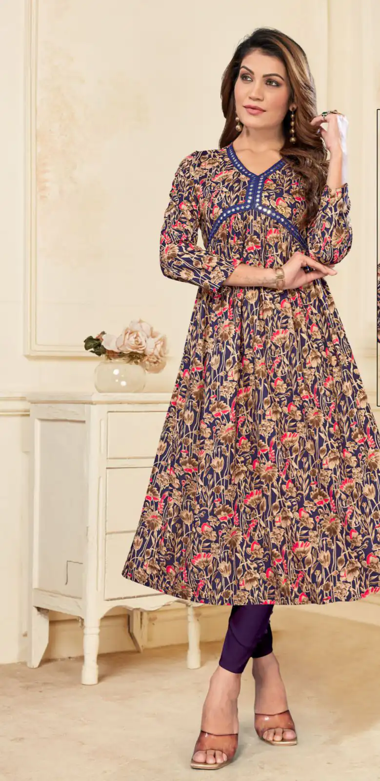 INLI Alia Blue Color Heavy Rayon Print with Foil Work Kurti Casual, Wedding, Party, Festive, Events Etc. Expected Delivery 4-6 Days @1299/- | Bollywood Kurti, Creative Kurtis, Designer Kurti, Kurti, Party Wear Kurti, Selfie Kurti