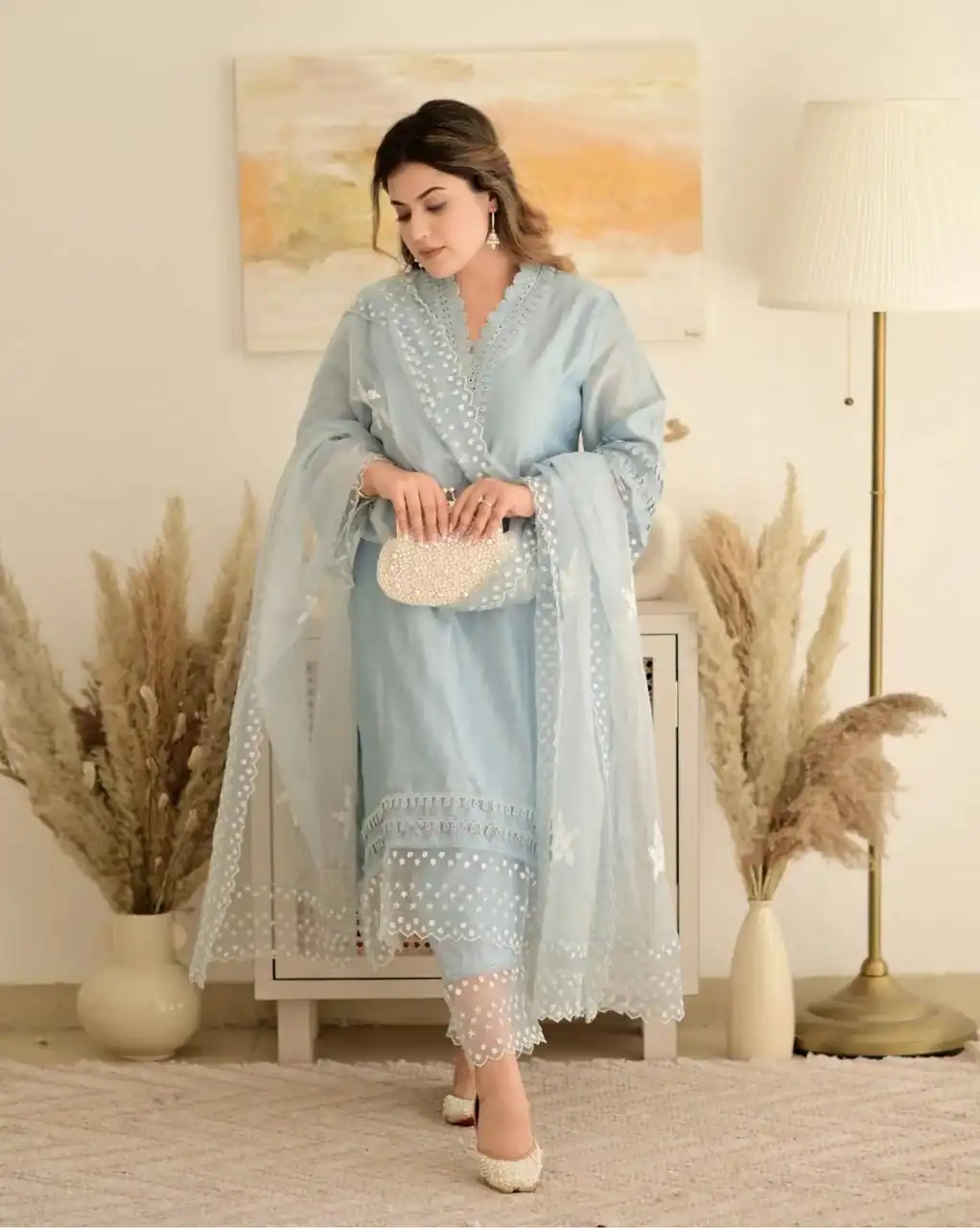 NSR 600 Light Blue Color Jam Cotton Embroidery Work Sharara Suit Sharara Suit Casual, Wedding, Party, Festive, Events Etc. Delivery 4-6 Working Days @1799/ | Jump Suits, Casual Suits, Creative suits, Designer Suits, Palazzo Suits, Party Wear Suits, Patiala Suits, Salwar suit, Straight Suits