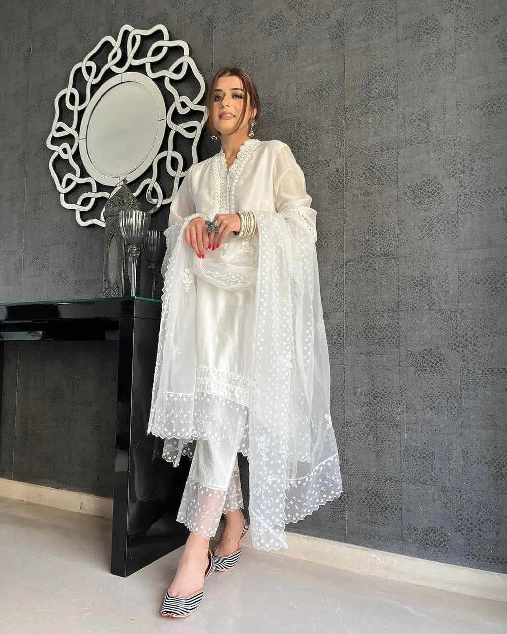 NSR 600 White Color Jam Cotton Embroidery Work Sharara Suit Sharara Suit Casual, Wedding, Party, Festive, Events Etc. Delivery 4-6 Working Days 1799/ | Jump Suits, Casual Suits, Creative suits, Designer Suits, Palazzo Suits, Party Wear Suits, Patiala Suits, Salwar suit, Straight Suits