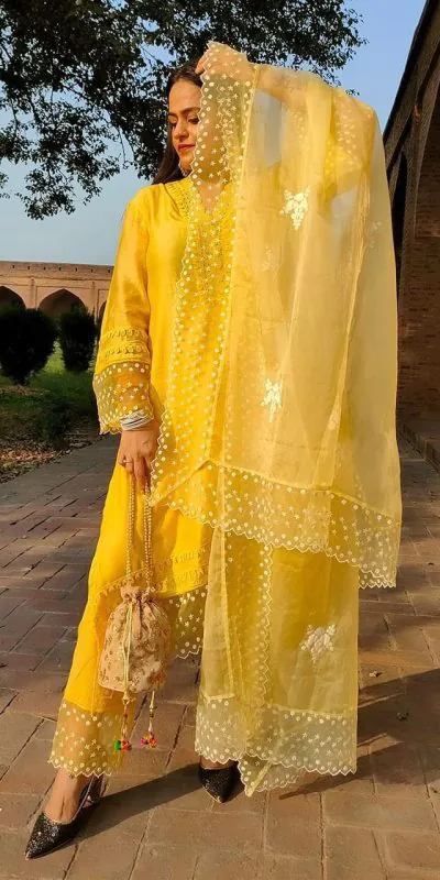 NSR 600 Yellow Color Jam Cotton Embroidery Work Sharara Suit Sharara Suit Casual, Wedding, Party, Festive, Events Etc. Delivery 4-6 Working Days 1799/ | Jump Suits, Casual Suits, Creative suits, Designer Suits, Palazzo Suits, Party Wear Suits, Patiala Suits, Salwar suit, Straight Suits