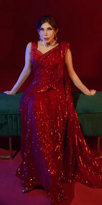 JR 601 Red Color Georgette Embroidery Sequence Work Casual, Party Wear, Wedding, Events Etc. Expected Delivery 4-6 Working Days @1699/- | Bollywood Sarees, Creative Sarees, Designer Sarees, Embroidered Sarees, Ethnic Saree, Modern Digital sarees, Party Wear Sarees, Sarees