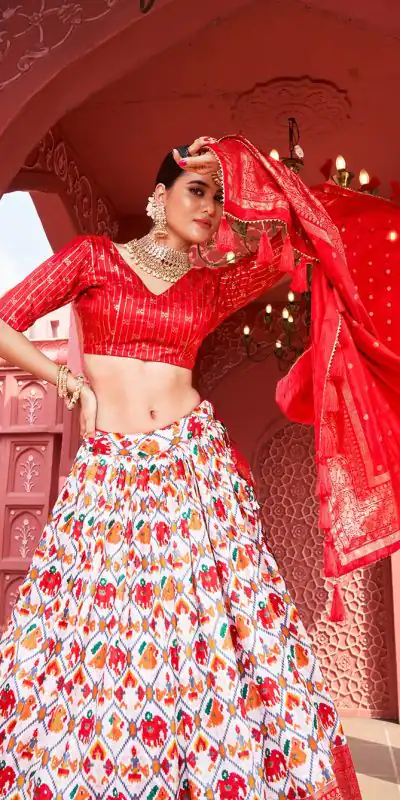 LNB1640 Red Color Dola Silk Patola Foil Printed lehenga choli Traditional Wear, Festive, Wedding, Party, Events etc. Expected 4-6 Working Days @1799/- | Bollywood Lehenga, Creative Lehenga, Designer Lehenga, Embroidered Lehenga, Lehenga, Party Wear Lehenga