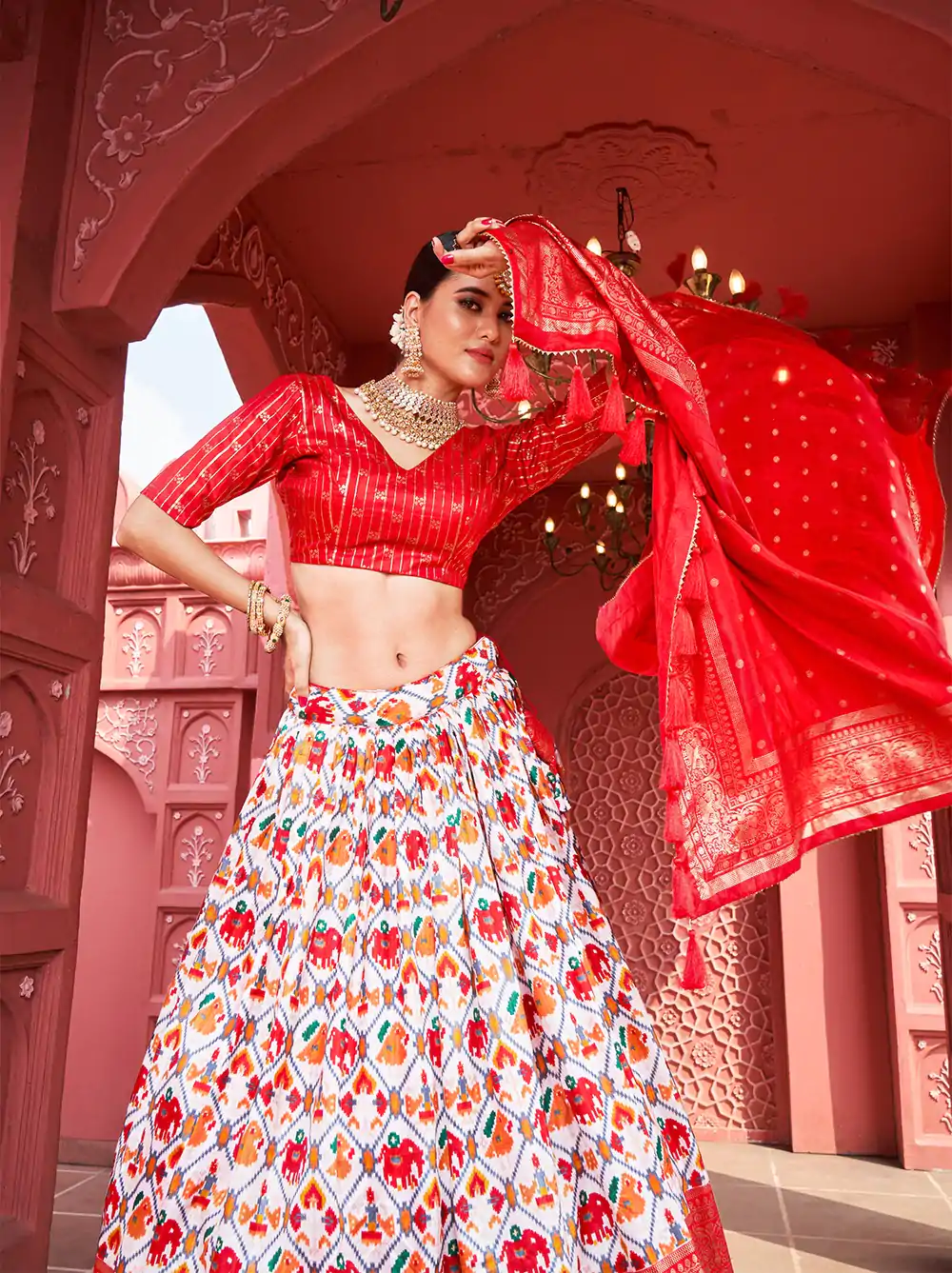 LNB1640 Red Color Dola Silk Patola Foil Printed lehenga choli Traditional Wear, Festive, Wedding, Party, Events etc. Expected 4-6 Working Days @1799/- | Bollywood Lehenga, Creative Lehenga, Designer Lehenga, Embroidered Lehenga, Lehenga, Party Wear Lehenga