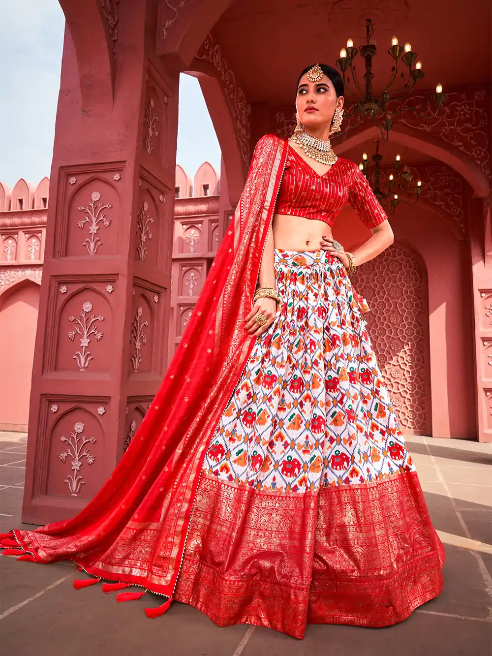 LNB1640 Red Color Dola Silk Patola Foil Printed lehenga choli Traditional Wear, Festive, Wedding, Party, Events etc. Expected 4-6 Working Days @1799/- | Bollywood Lehenga, Creative Lehenga, Designer Lehenga, Embroidered Lehenga, Lehenga, Party Wear Lehenga