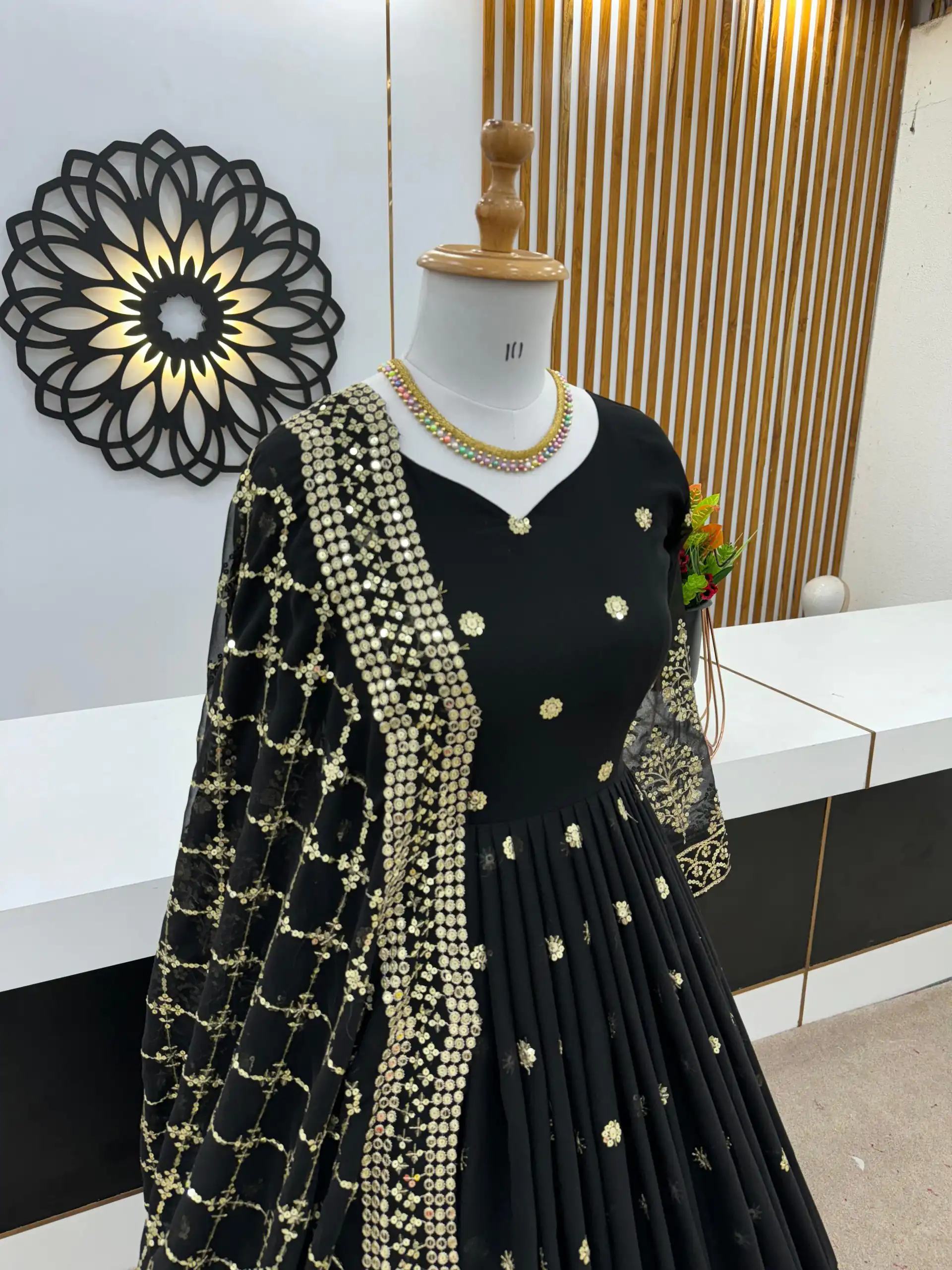 ZF 359 Black Color Georgette Embroidery Sequence Work Gown Casual, Wedding, Party, Festive, Events Etc. Expected Delivery 4-6 Working Days @1999/- | Bollywood Gowns, Creative Gowns, Designer Gowns, Embroidered Gowns, Gowns, Party Wear Gowns