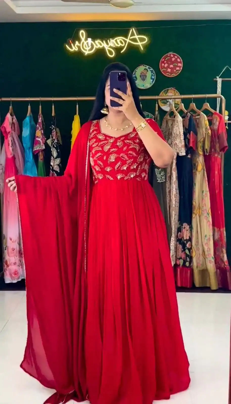 RTC 5669 Red Color Georgette Embroidery Sequence Work Gown Casual, Wedding, Party, Festive, Events Etc. Expected Delivery 4-6 Working Days @1999/- | Bollywood Gowns, Creative Gowns, Designer Gowns, Embroidered Gowns, Gowns, Party Wear Gowns