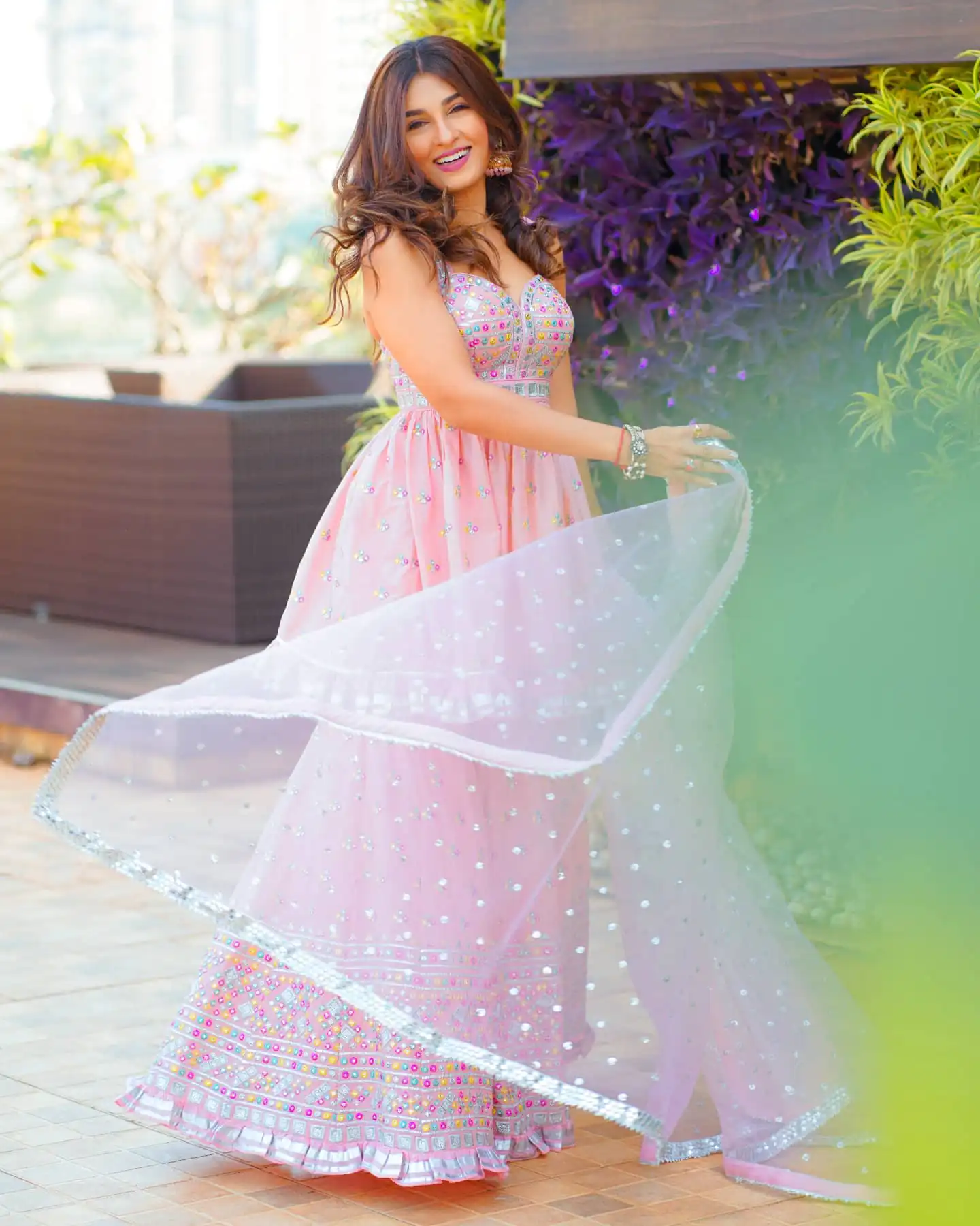 NSR 202 Pink Top : Heavy Faux Georgette Sharara : Heavy Faux Georgette Work : Heavy Embroidery Work Wedding, Party @2099/- | Casual Suits, Creative suits, Designer Suits, Palazzo Suits, Party Wear Suits, Salwar suit, Straight Suits