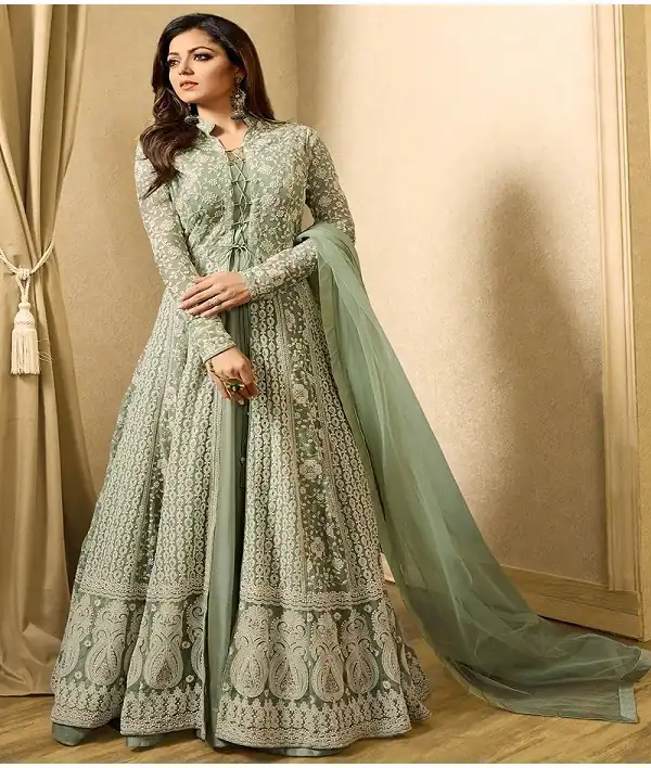 Product Code: LT 1706 SeriesColor: Dull MintFabrics: Top Fabric :Georgette Bottom Fabric : Santoon Dupatta Fabric : NazmeenStitch Type: Semi-Sttiched | Anarkali Suits, Bollywood Anarkali, Creative-Anarkali, Designer Anarkali, Embroidered Anarkali, Party Wear Anarkali