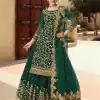Artful Green Color Georgette Soft Net Sequence Embroidery Work Lehenga Choli