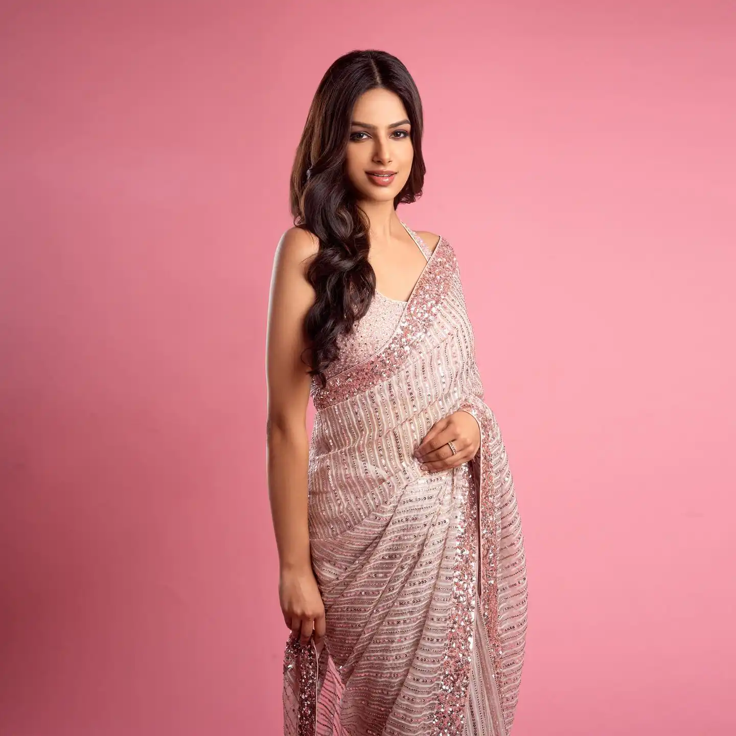 LG 1334 Pink Saree : Georgette Blouse : Phantom Silk Work : Sequence Embroidered Work On All Over The Saree Party, Wedding, @1999/- Only | Bollywood Sarees, Creative Sarees, Designer Sarees, Embroidered Sarees, Ethnic Saree, Party Wear Sarees, Sarees