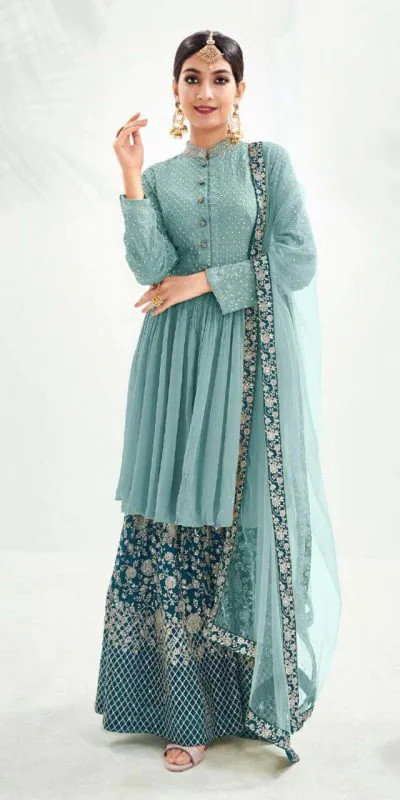 latest-sky-blue-color-georgette-with-embroidery-work-sharara-suit