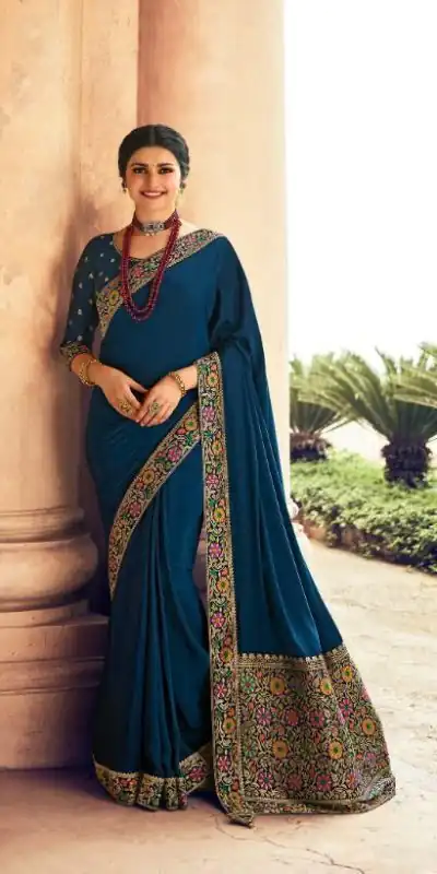 JR  TANVI Navy Blue Saree : Premium Sana Silk With Beautiful Jacquard Lace Blouse : Heavy Jacquard Fabrics  Daily, Casual, Festive @1549/- | Bollywood Sarees, Creative Sarees, Designer Sarees, Embroidered Sarees, Ethnic Saree, Modern Digital sarees, Party Wear Sarees, Sarees